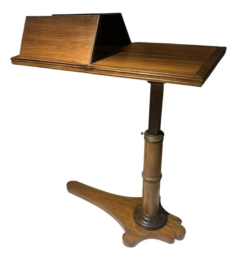 Antique William IV Rosewood Adjustable Over Bed Reading Table Duet Book Stand