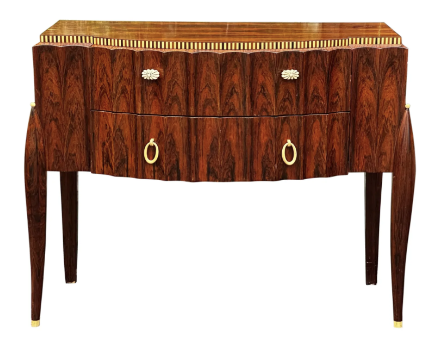 Art Deco Ruhlmann Style Macassar Ebony Petite Sideboard Dresser