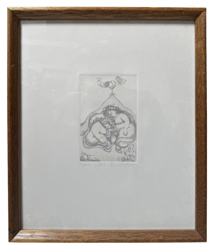 Charles Bragg Seven Deadly Sins Signed Engraving Print - Sloth