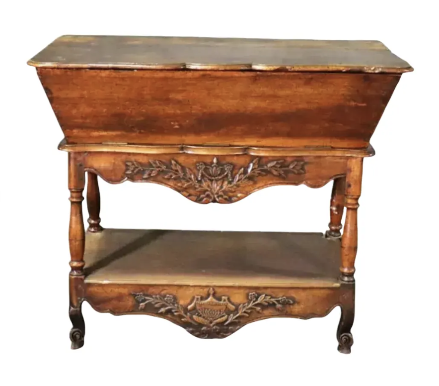 Big Antique French Country Dough Bin Table
