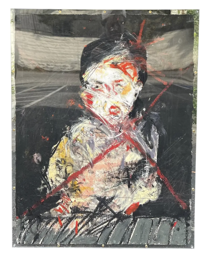 Original Michael Hafftka Expressionist Portrait Oil Painting on Paper