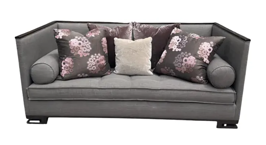Handsome Modern Robert Marinelli Sofa High Back Settee