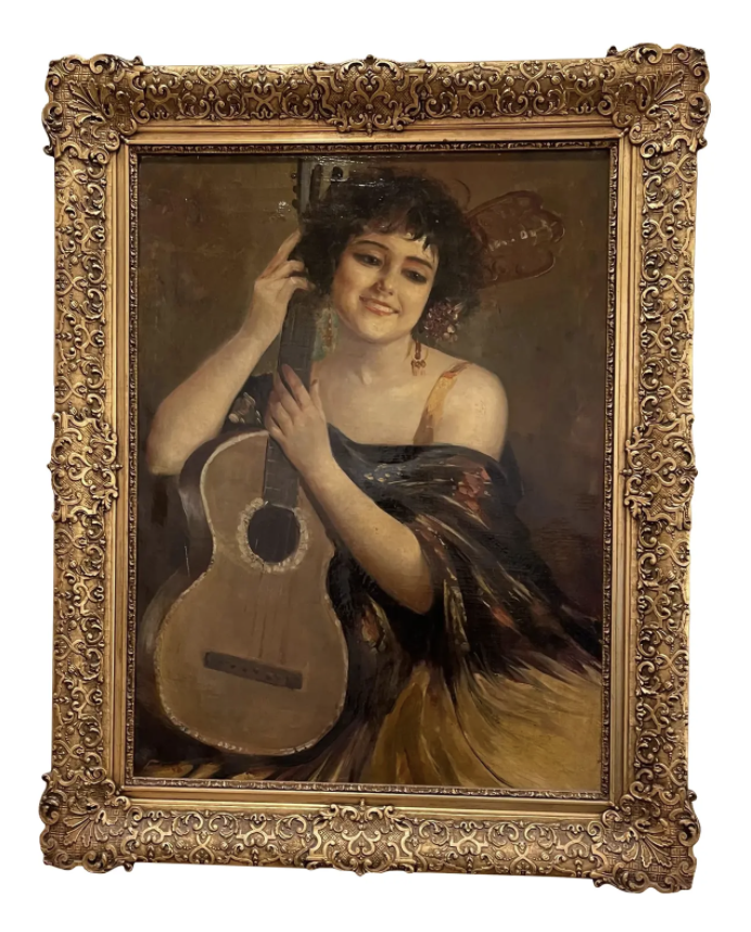 Antique Ernesto Fontana Original Oil Painting