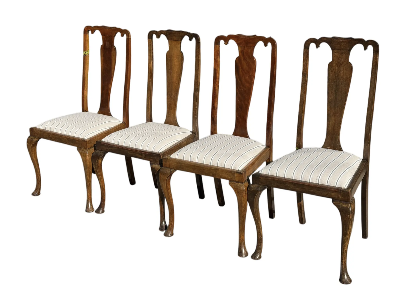 Set of 4 Antique Queen Anne Chair Style Dining Chairs