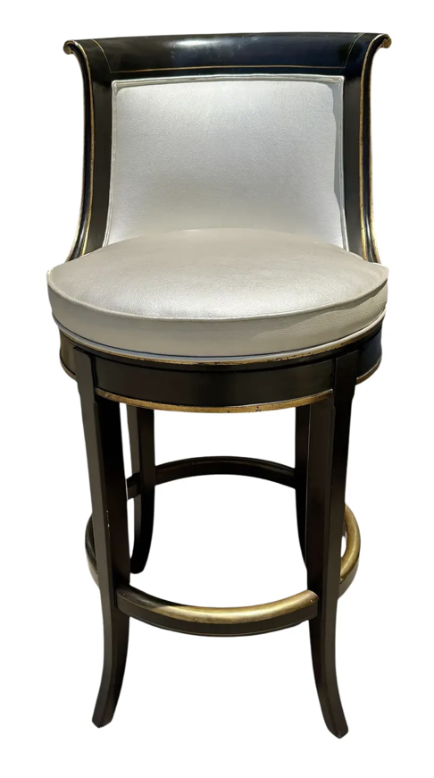 Alfonso Marina for Ebanista Ebony Counter Stool Swivel Barstool - 1 of 3