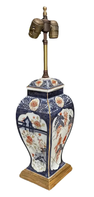 Vintage Japanese Imari Pottery Designer Table Lamp