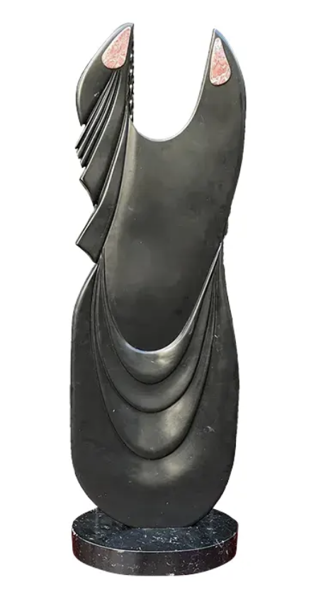 Huge Italian Black Marble Fashion Sculpture of a Dress