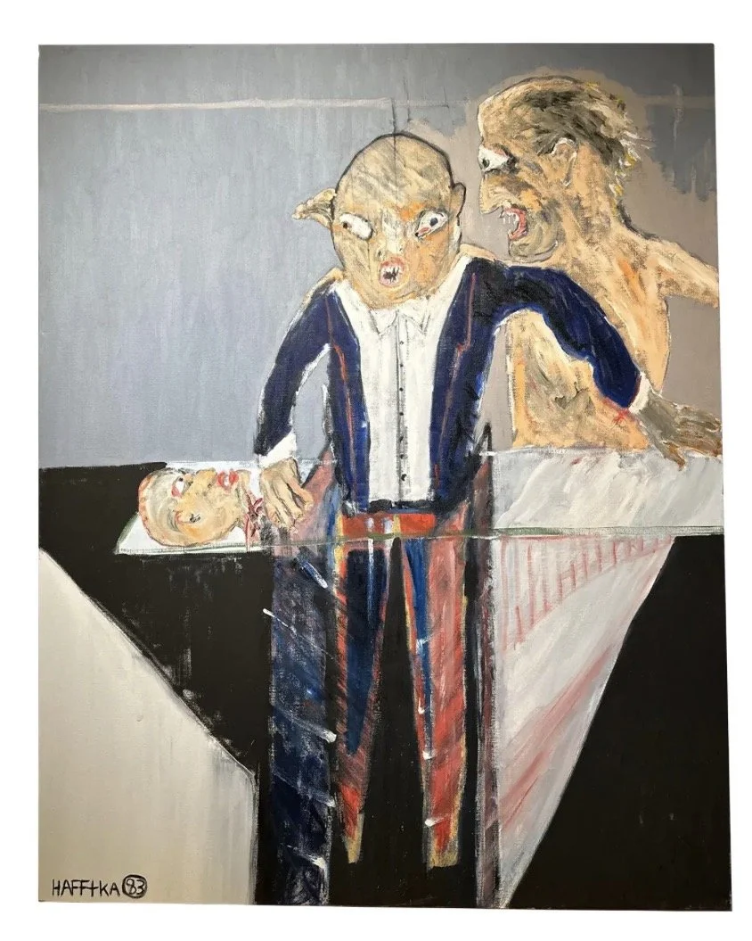 Original Michael Hafftka Expressionist Oil Painting of a Magician