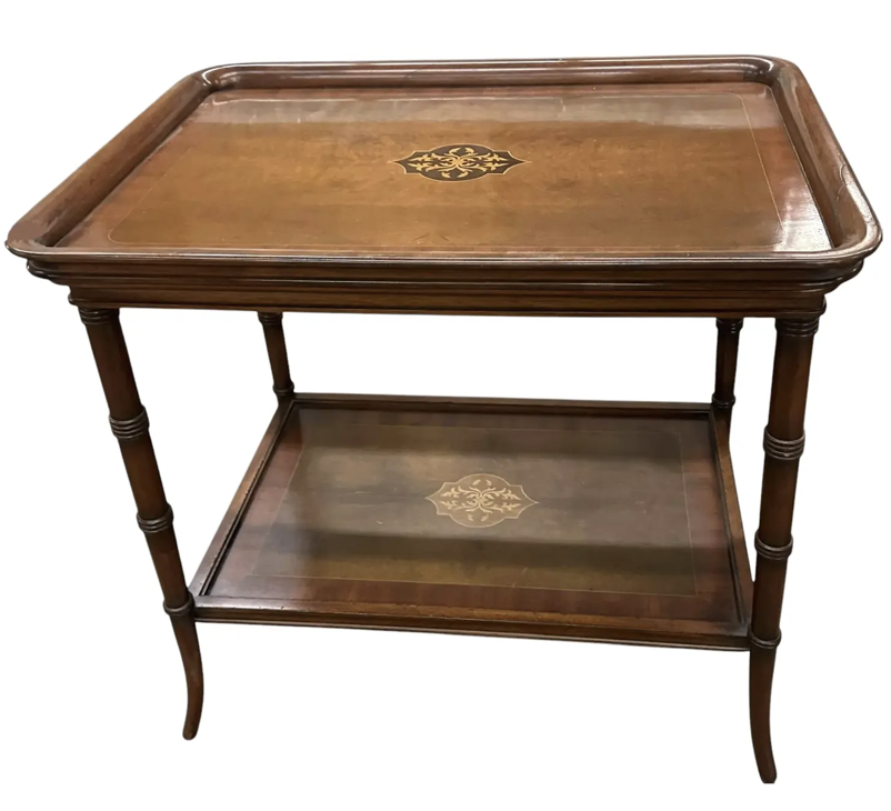 Regency Style Marquetry Inlaid Tray Top Table
