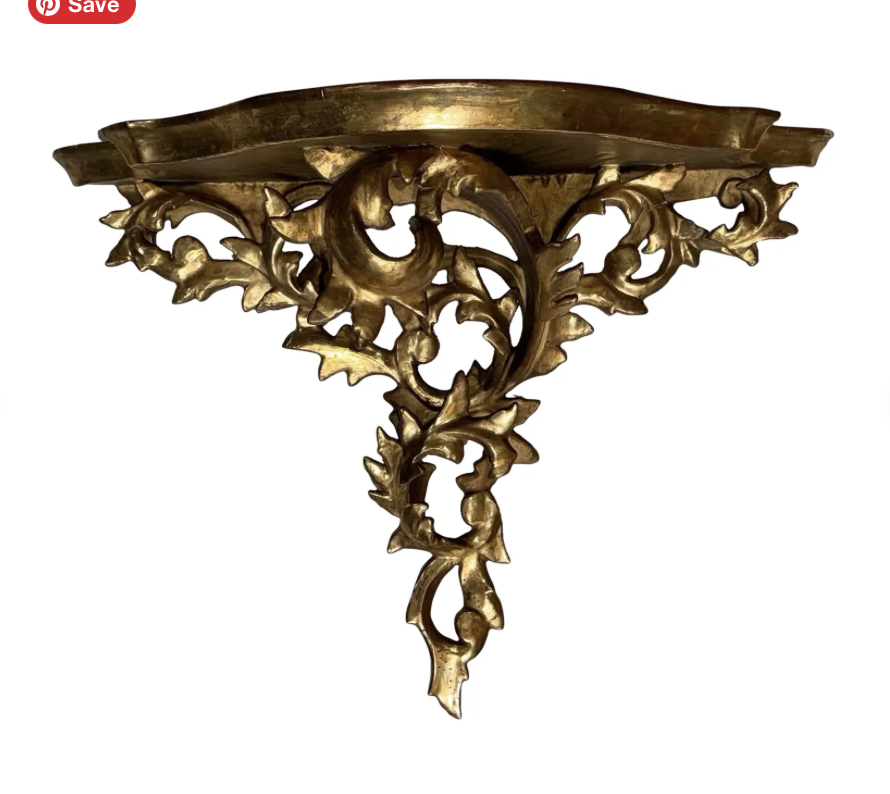 Antique Italian Rococo Giltwood Corbel Bracket Shelf