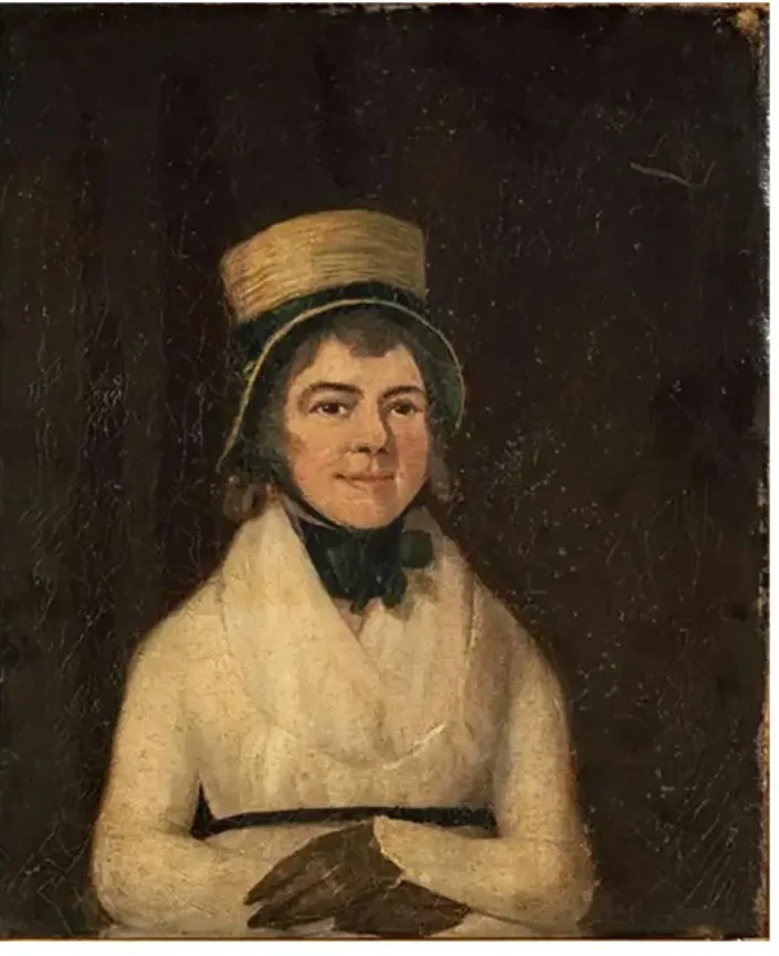 Antique 18th C American Folk Art Portrait Painting