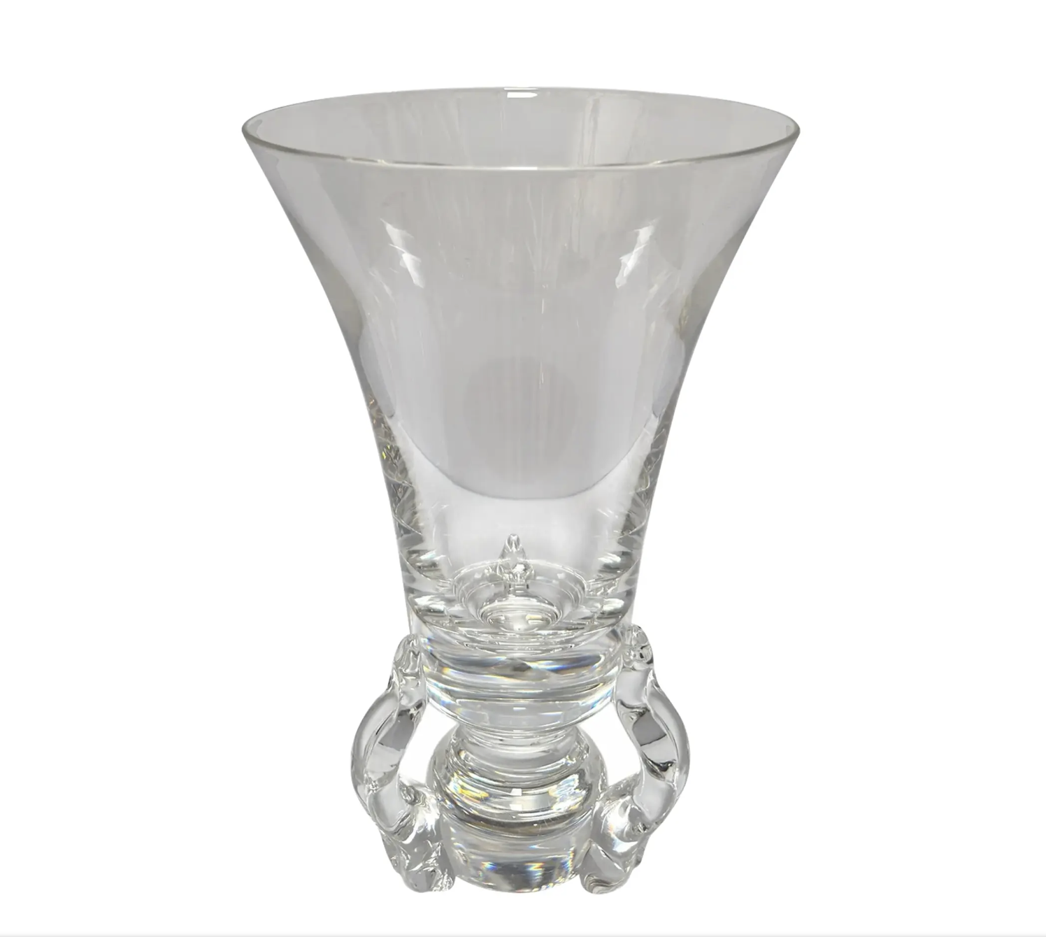 1950’s Signed Steuben Crystal Vase W Fancy Base
