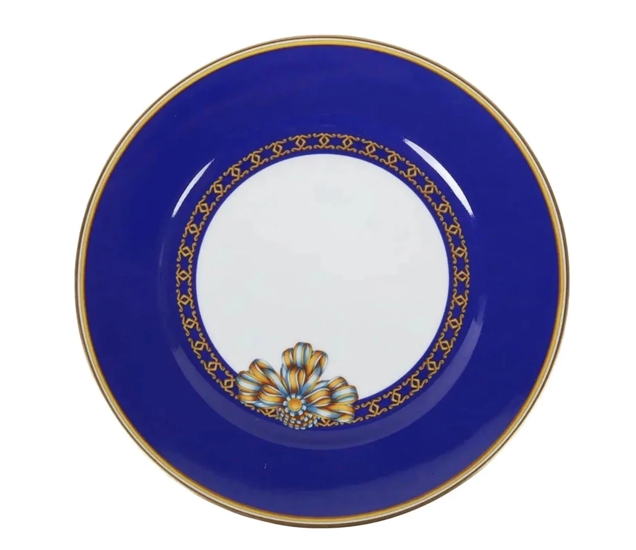 Hermès Cocarde De Soie Porcelain Dinner Plate 1 of 16 Available
