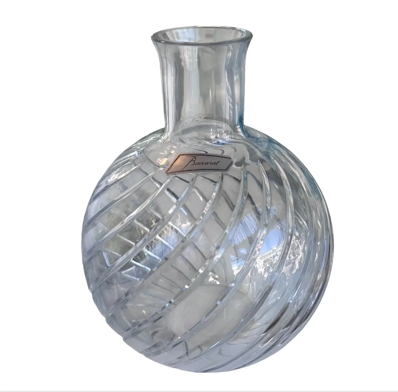 Baccarat French Crystal 10" Flower Vase in the Cyclades Pattern