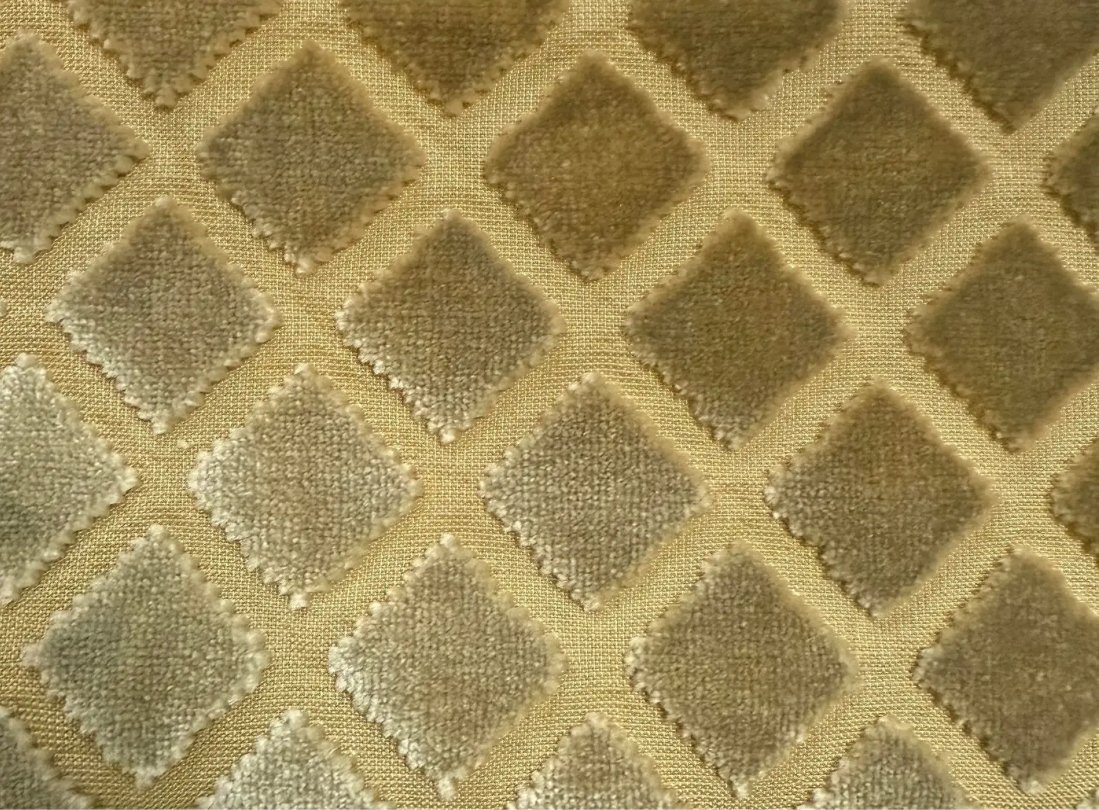 Nancy Corzine Antinori Khaki Silk Cut Velvet Fabric - Priced Per Yard