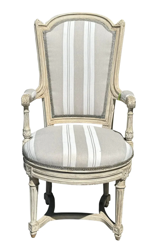 Antique Maison Jansen Louis XVI Style Swivel Arm Chair