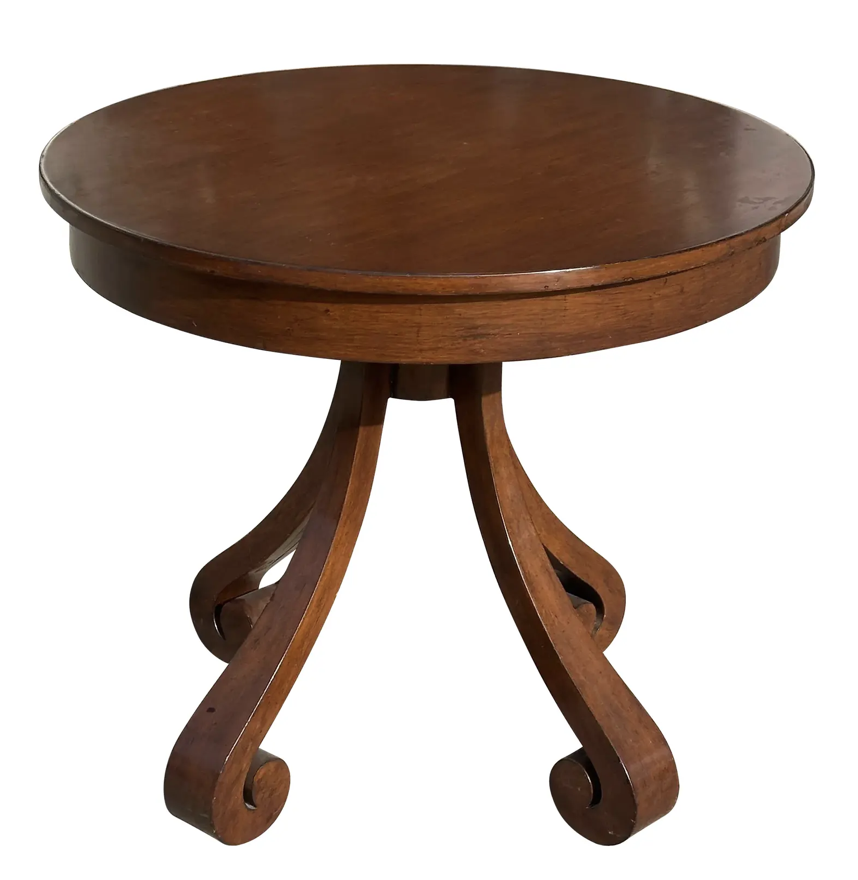 Modern Nancy Corzine Mahogany Scroll End Table
