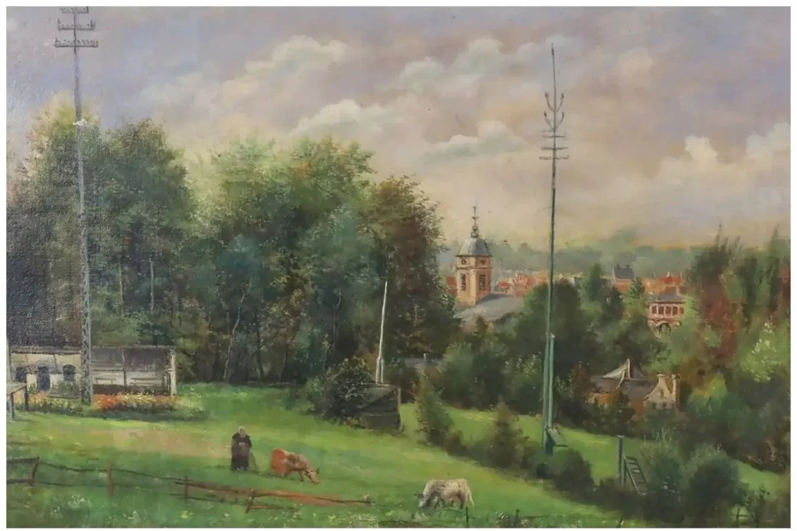 Antique Alphonse Palumbo Landscape Oil Painting