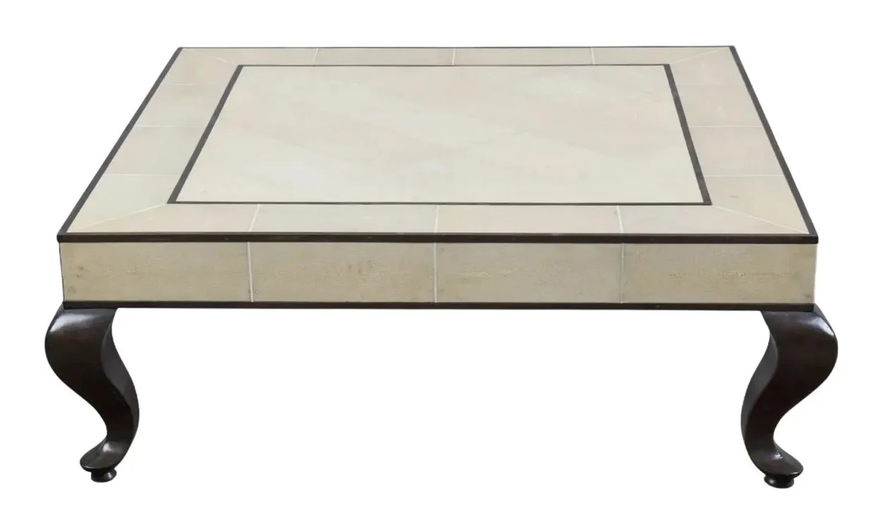Garrison Rousseau Furniture Shagreen & Bronze Modern Designer Coffee Table