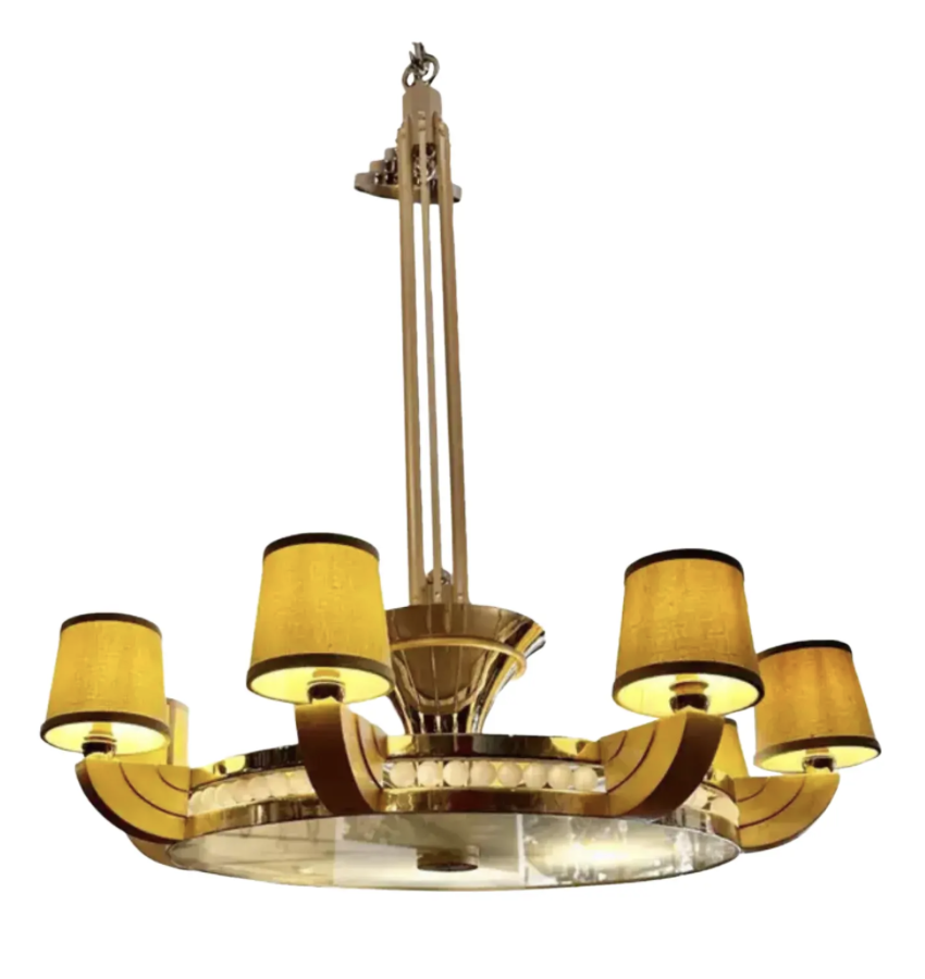 Art Deco Sally Sirkin Lewis for J Robert Scott Chandelier