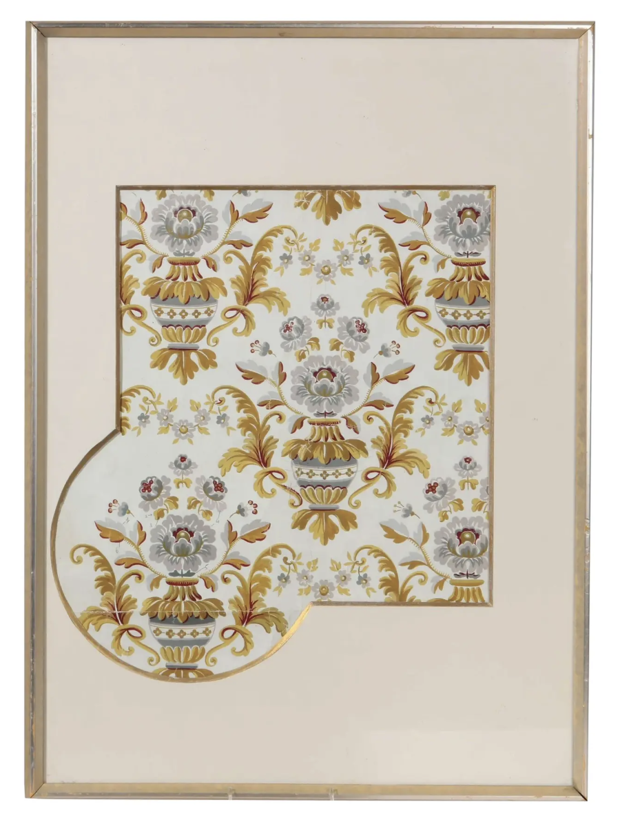Robatienne Pasquier French Art Deco Hand Painted Gouache Wallpaper Design
