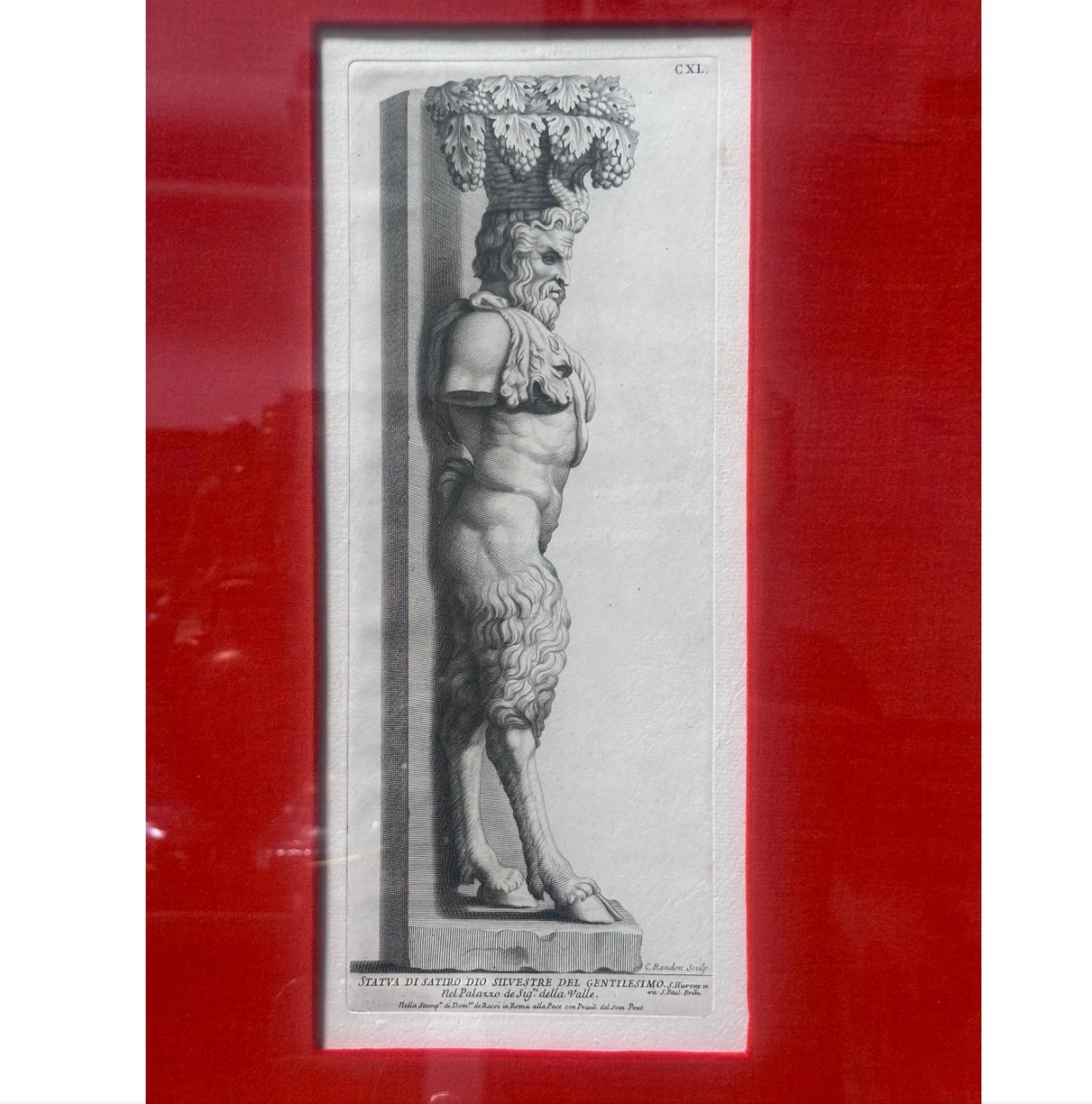 Antique Giovanni Antonio Faldoni Engraving Print of Delle Antiche Statue