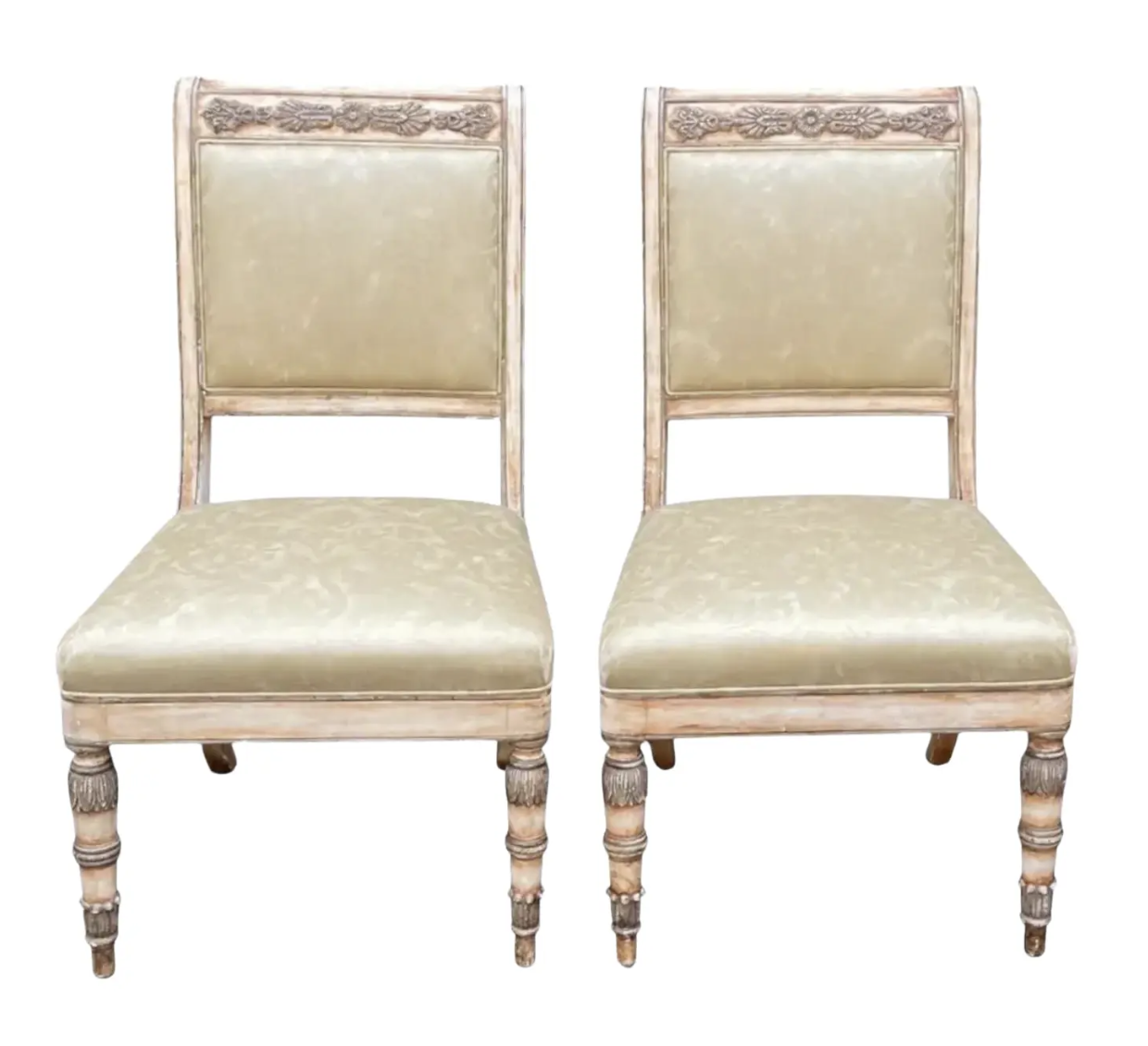 Pair of 19c Style Charles Pollock for William Switzer Side Chairs