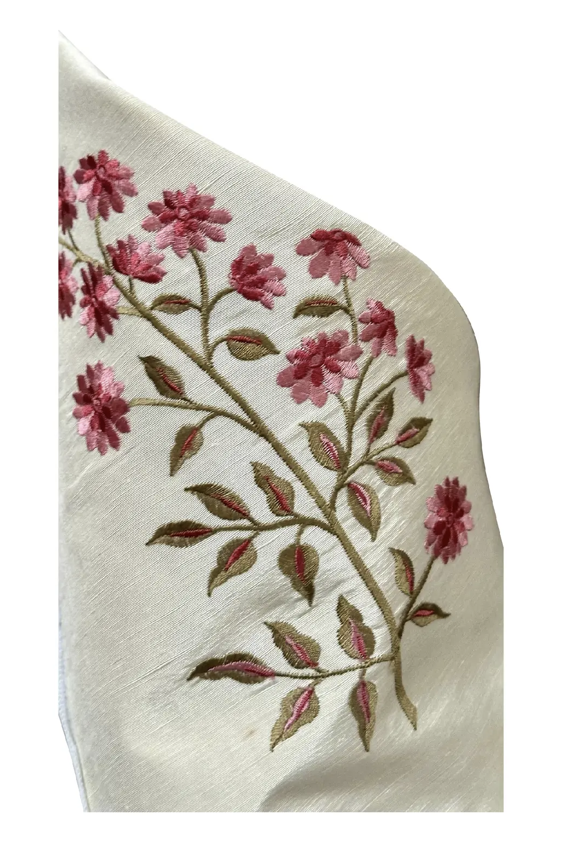 Scalamandre Silk Floral Botanical Trimette Spring Bouquet Needlepoint on Cream