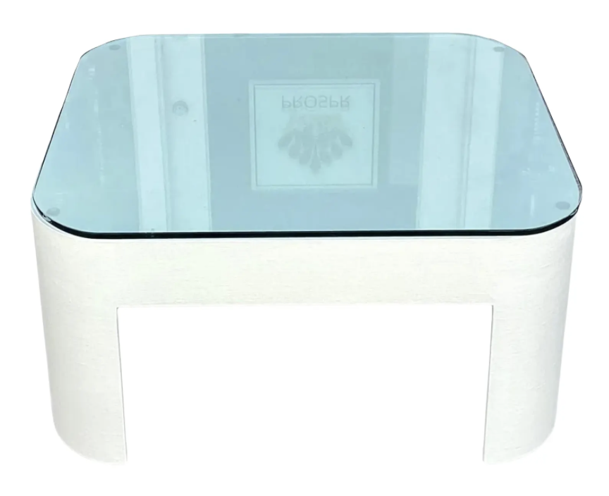 Karl Springer Raffia Clad Coffee Table