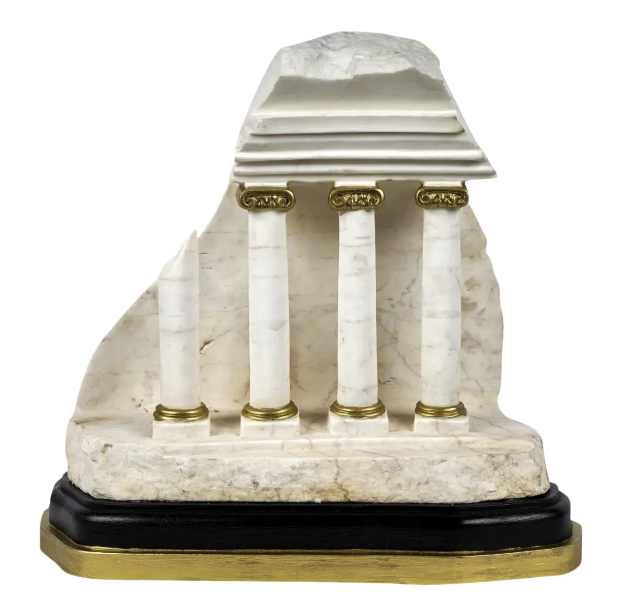 Italian Grand Tour Style Carved Marble Stone Ruins Sculpture