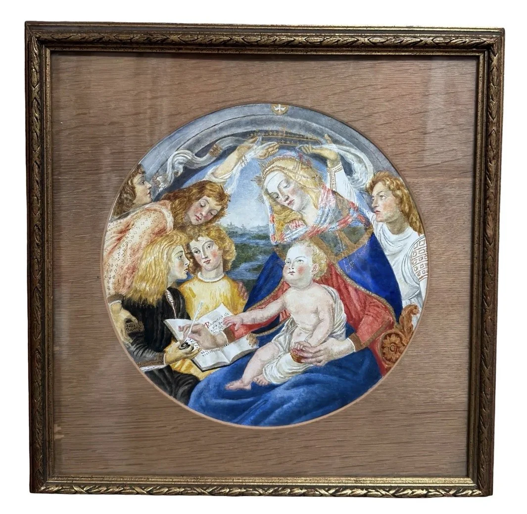 Watercolor Painting of Sandro Botticelli - Madonna Del Magnificat