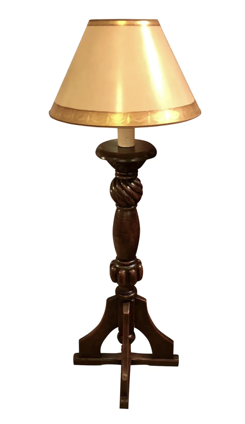 Vintage Spanish Colonial Rustic Wood Floor Lamp