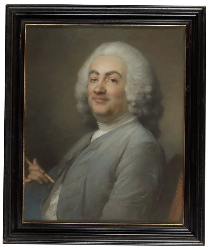 Antique Pastel Portrait of Laurent Cars Attributed to James Wells Champney