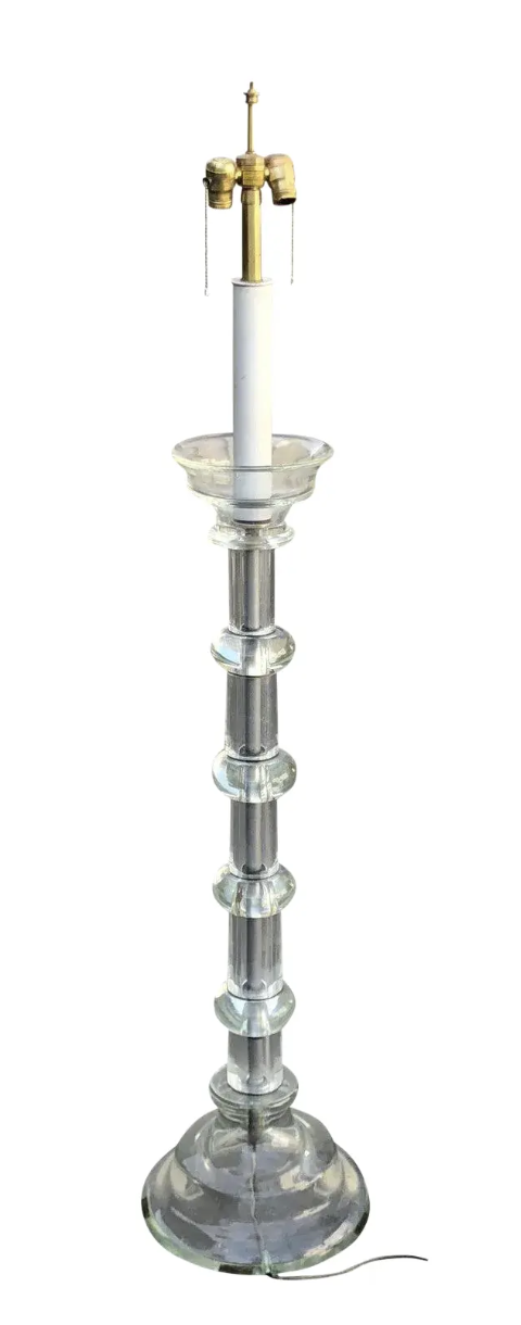 Rare Vintage Murano Glass Column Floor Lamp by Marbro