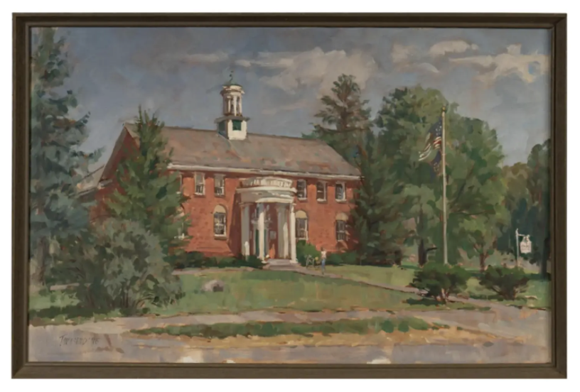 Pennsylvania Artist Bertha Ottilie Stammler Townsend Architectural Oil Painting