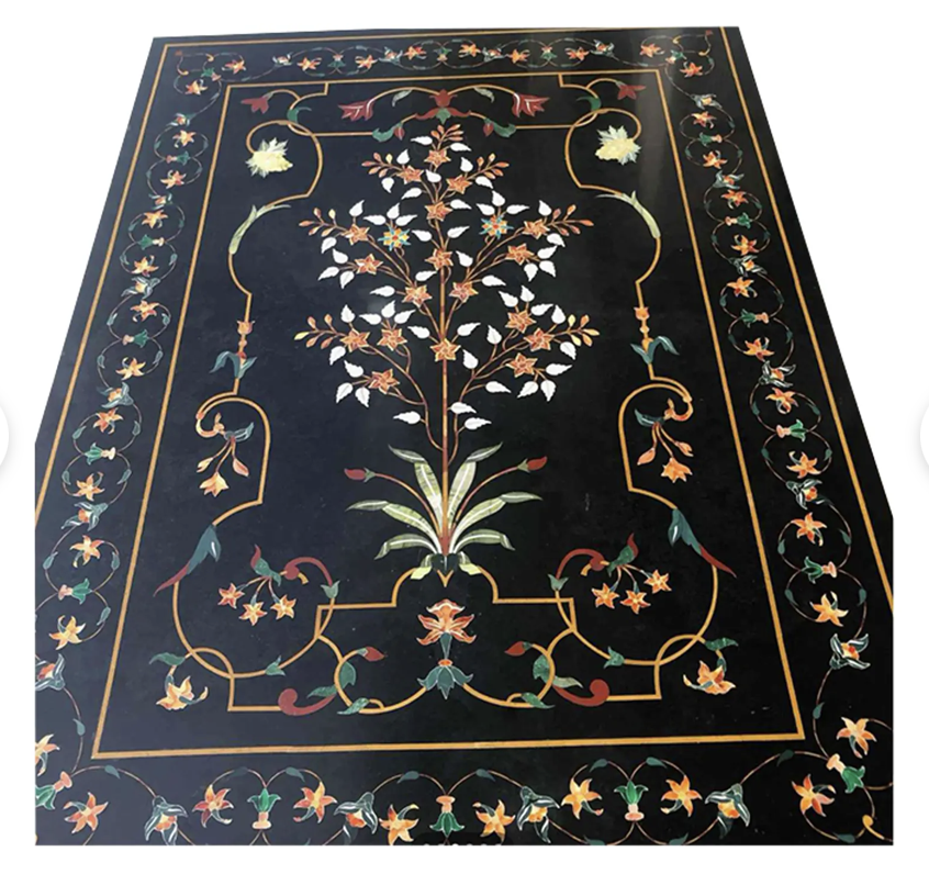 Antique Italian Pietra Dura Inlaid Marble Table Top