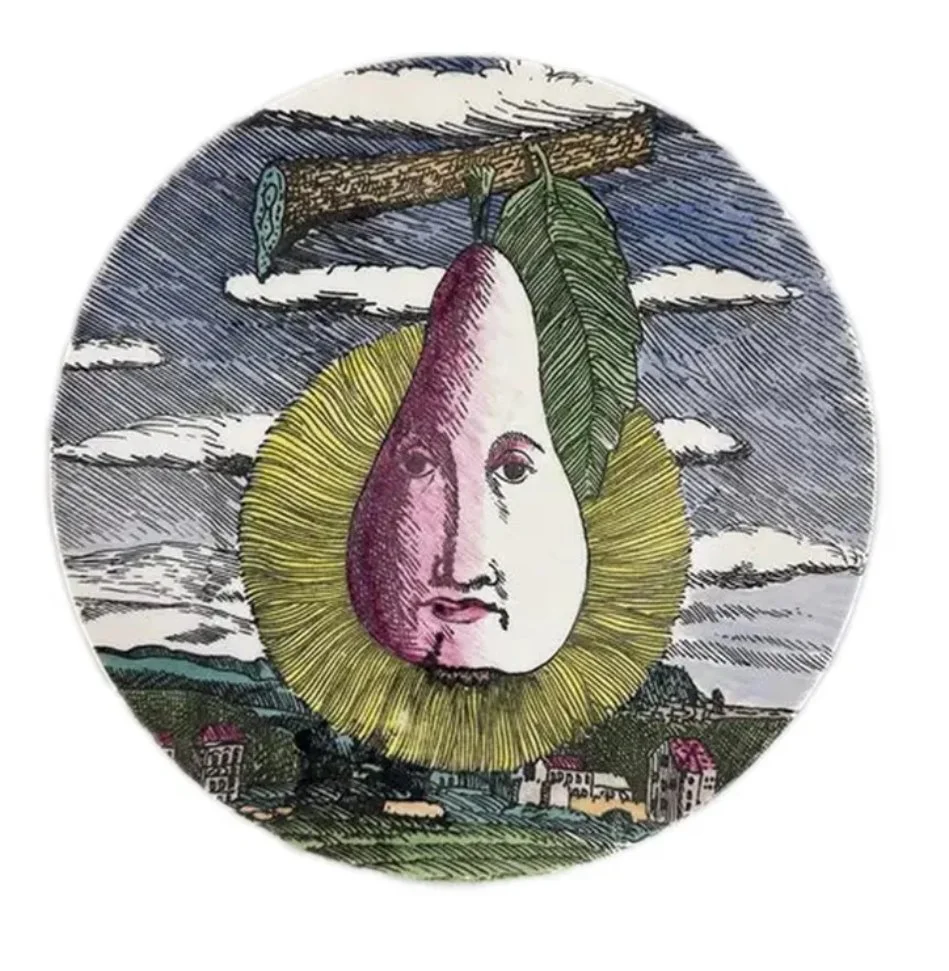 Piero Fornasetti Milano Italian Post Modern Surrealist Cabinet Plate
