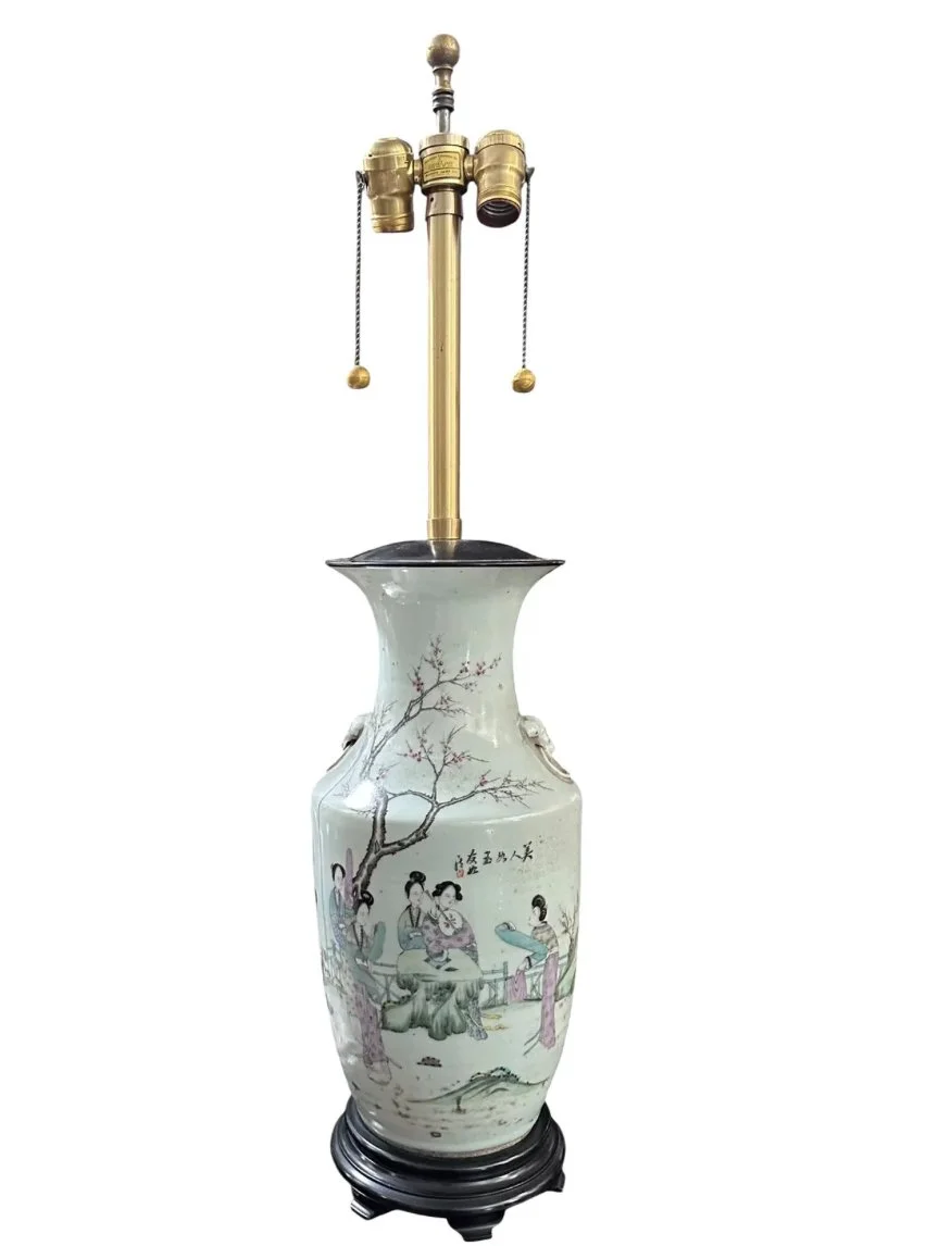 Marbro Lamp Co Antique Chinese Pottery Vase Table Lamp