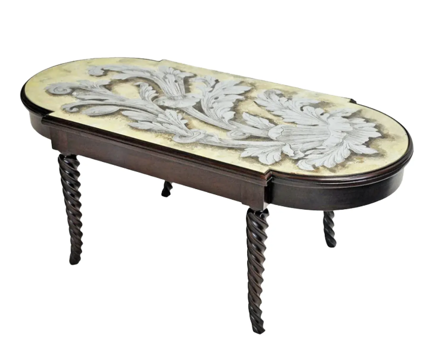 Mid Century Modern Grosfeld House Eglomise Mirror Cocktail Table