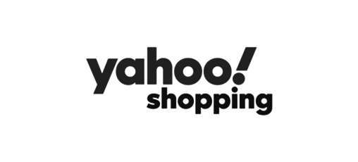 Yahoo Shopping logo in black and white.