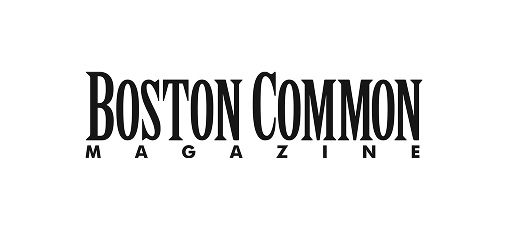 Logo for Boston Common Magazine, with white text on a black background.