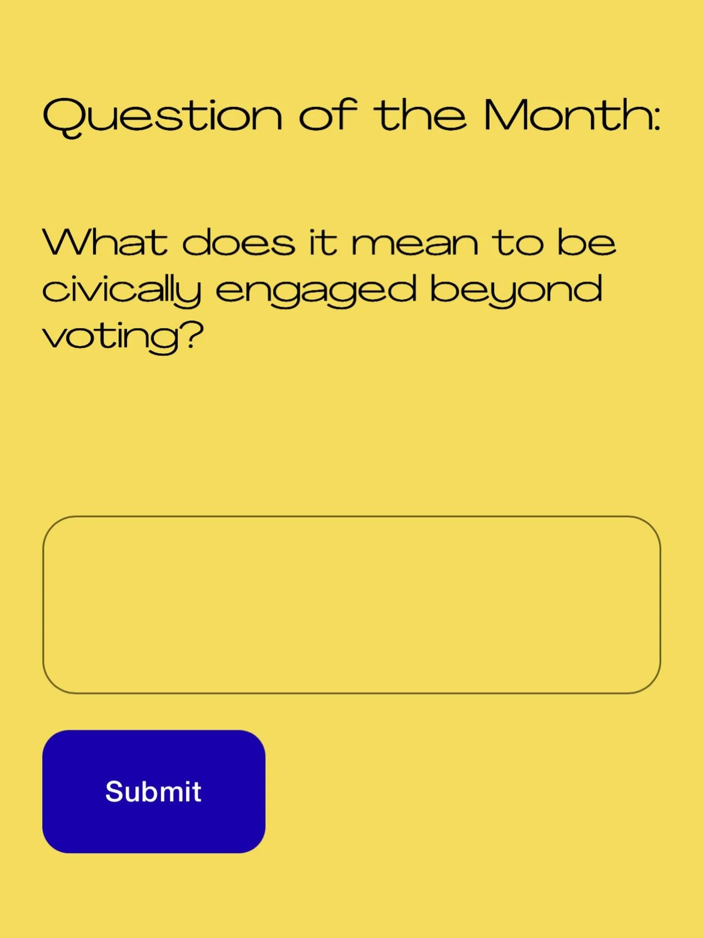 QOTM: What does it mean to be civically engaged beyond voting?

Happy New Year 🎉 I look forward to continuing being in community with you.