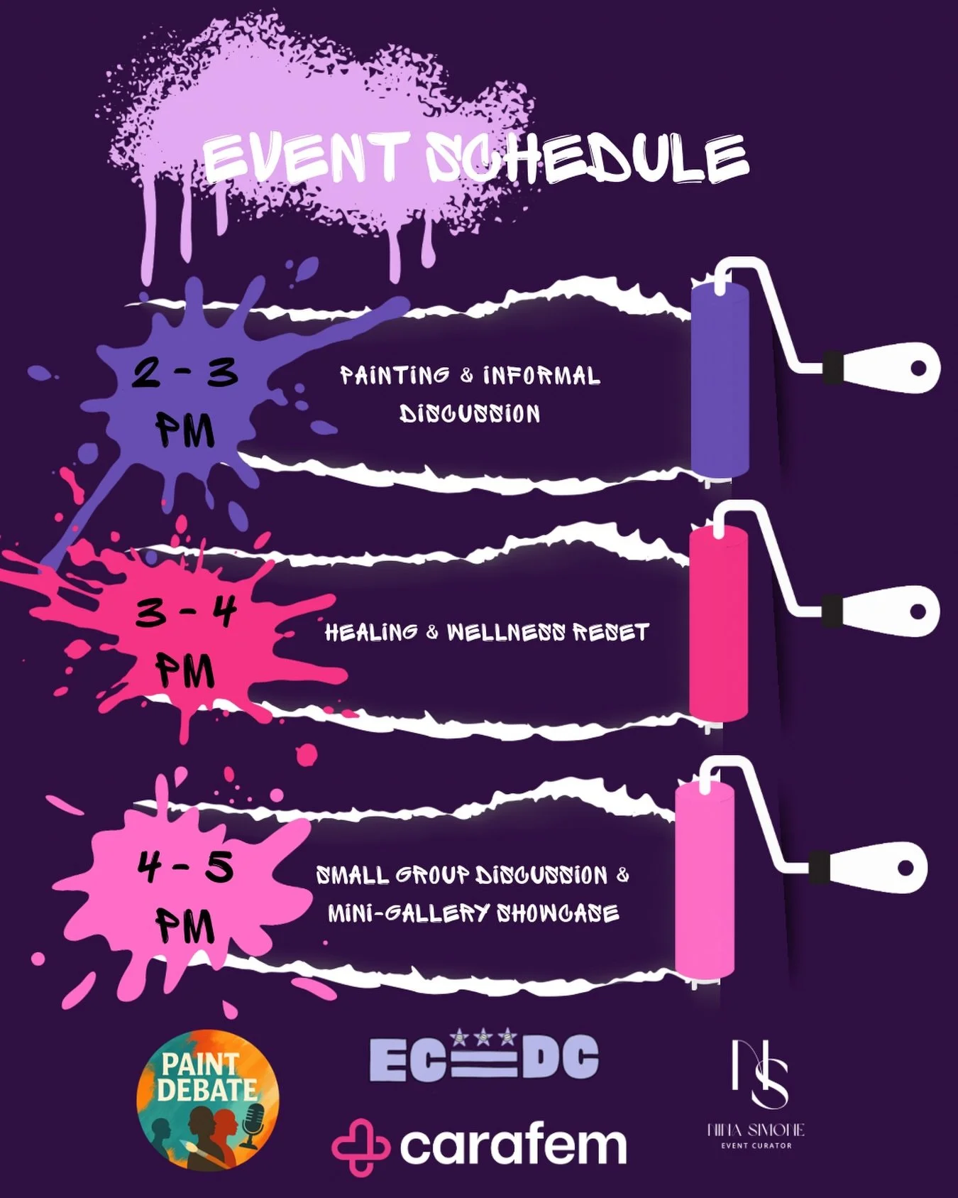 Art. Conversation. Healing. 

Join us for an afternoon where creativity meets community. From painting your truth to meaningful dialogue and a wellness reset, this experience is designed to pour back into you.

🖌 2&ndash;3 PM: Painting &amp; Informa