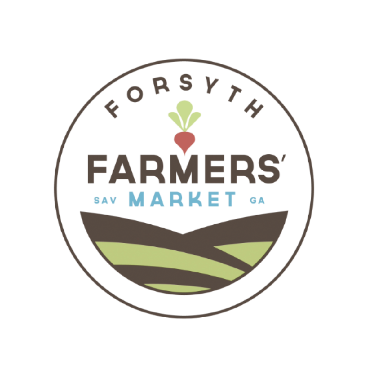 A circular logo with the text 'OXY-ARMERS' at the top, and an illustration of a shopping basket filled with vegetables and a sprouting plant in the center. The word 'GARDEN' appears below inside the basket.