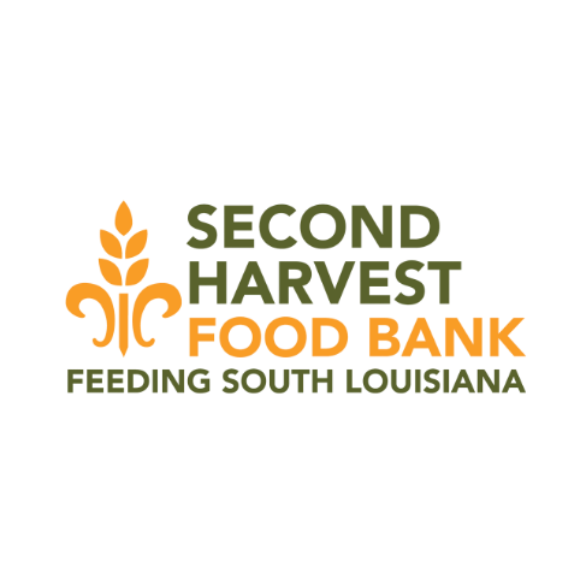 Colorful text that reads 'Second Happy Food Bank' with 'Filling Our Community' in smaller letters below.