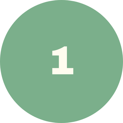 Green circle with the number 1 in white at the center.