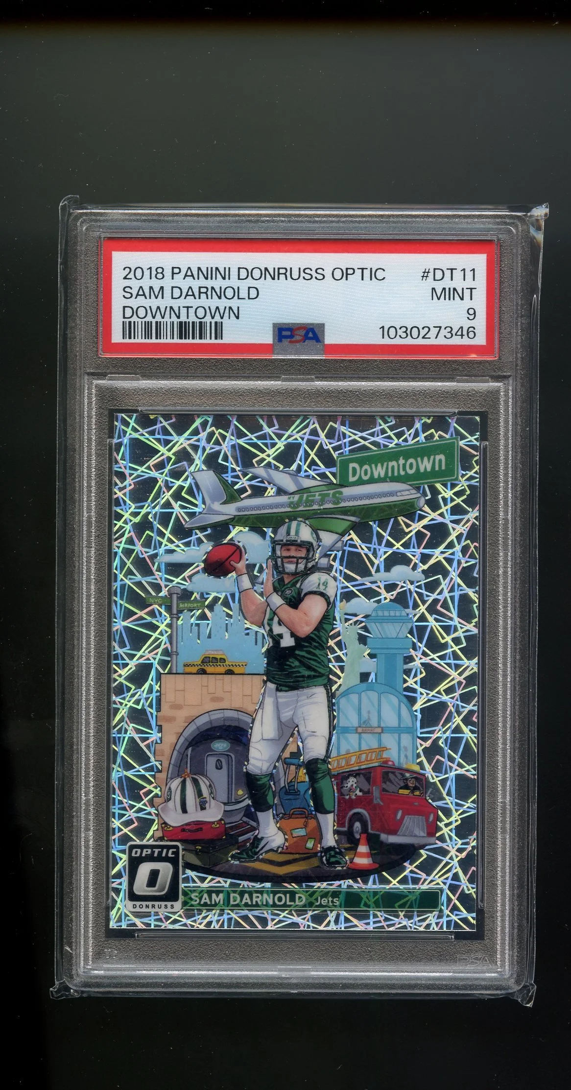 2018 DONRUSS OPTIC SAM DARNOLD RC DOWNTOWN PSA 9
