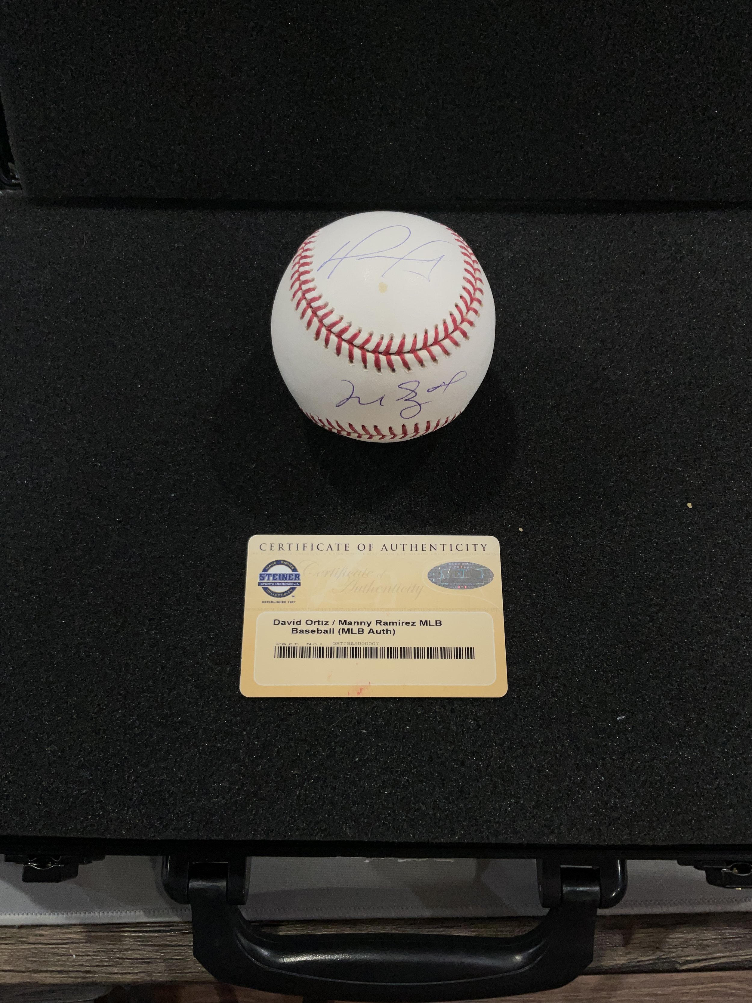 David Ortiz & Manny Ramirez Autographed OMLB - Steiner & MLB Authenticated