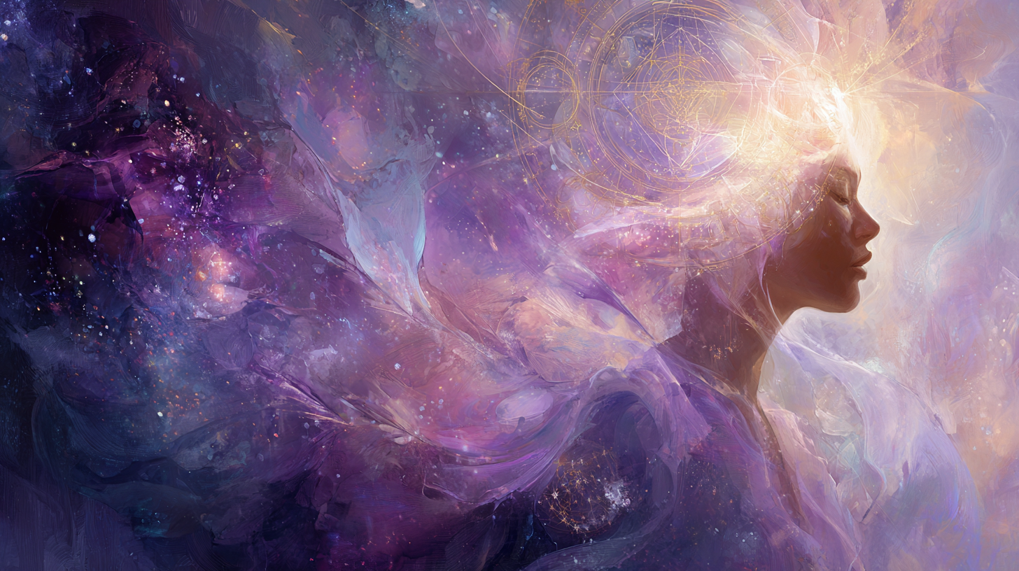 Starseed Light Walker with activated Master Pituitary radiating Stargate energy in cosmic auric field