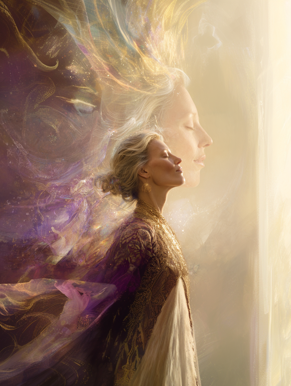 A Starseed woman and her Oversoul